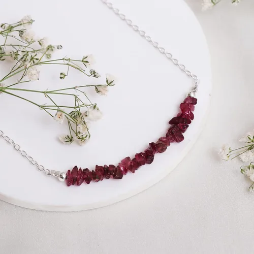 Vista 2 de Gempires - Collar de cristal de amatista morada, regalo de piedra natal de febrero, hipoalergénico de 18 pulgadas, joyería chapada en plata