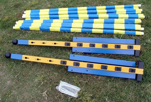 Vista 4 de TSCTBA - Panel de agilidad para perros con salto, azul-amarillo
