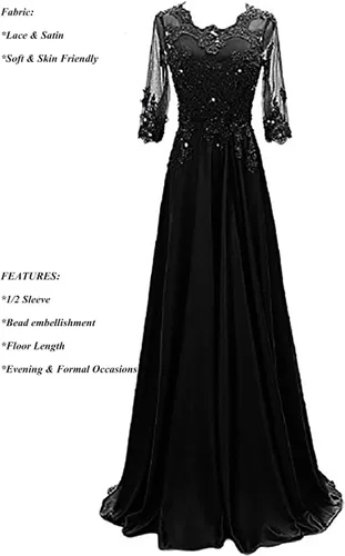 Vista 3 de Vestido de noche formal para mujer, manga 12, 2020, apliques de boda, fiesta de baile, AWY2