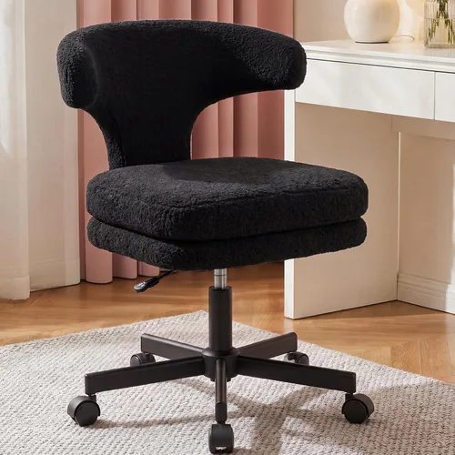 Vista 10 de GTPLAYER Swivel Office Desk Chair with Wheels, Adjustable Height Vanity Chair with Back Support, Comfy Rolling Stool for Home Office, Bedroom &