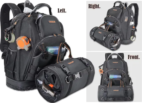 Vista 4 de Mochila de herramientas y rollo de herramientas, socio perfecto a la moda