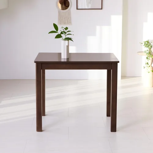 Vista 7 de Livinia Cabin 33.5" Mesa de comedor de madera/Mesa de cocina rectangular pequeña moderna de madera maciza de estilo granja (negra)