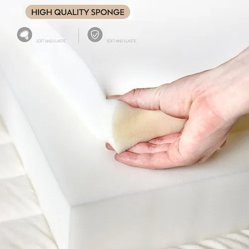 Vista 5 de SYALEO Banco otomano tapizado de piel sintética para el extremo de la cama, sofá, reposapiés para entrada, rectangular, taburete para cambio de Beige