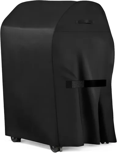 Vista 8 de Funda para parrilla, 300D Oxford resistente al agua, cubierta de gas para barbacoa con correas de nailon ajustables, a prueba de polvo, resistente a