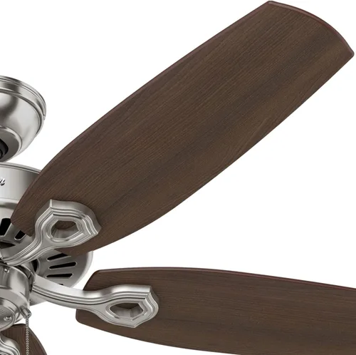 Vista 10 de Hunter Builder Elite, Ventilador de techo, para interiores, 52 pulgadas, níquel cepillado Sin luz, montaje estándar, cadena de tracción, 5