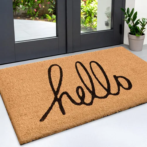 Vista 13 de LuxUrux Alfombra de Fibra de Coco de Bienvenida - Respaldo Extra Resistente, 17'' x 30'' Alfombra Natural para Puerta - Fácil de Limpiar, Hermoso