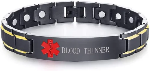 Vista 49 de XUANPAI Pulseras de alerta médica para hombres y mujeres con grabado gratuito ajustable de acero inoxidable para emergencias médicas