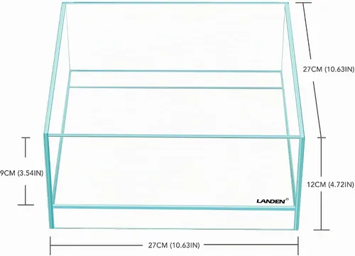 Vista 3 de LANDEN - Tanque de aire de vidrio para acuario multi-escena, tanque poco profundo de 1.6 galones sin montura de bajo contenido de hierro, 10.63