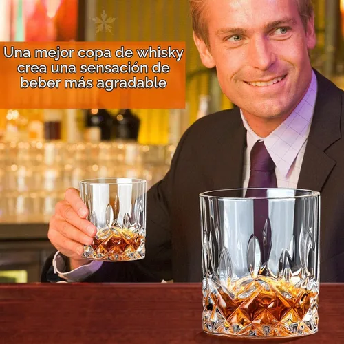 Vista 4 de Vasos de whisky Old Fashioned de 10 onzas, juego de 6 vasos de whisky de borbón, vasos para beber para coñac, cóctel, ron bourbon, brandy bar