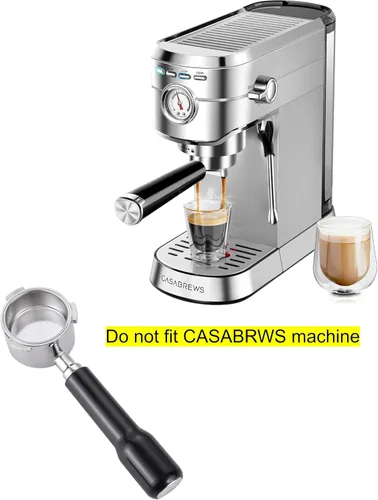 Vista 6 de Portafiltro sin fondo de 2.008 in compatible con DeLonghi EC680 y EC685 máquina de café espresso Portafilter de acero inoxidable junto con cesta