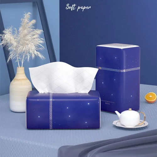 Vista 3 de Servilletas faciales suaves, papel higiénico, funda de bolsa, no en caja, tejido facial desechable, papel facial blanco, material de fibra de pulpa