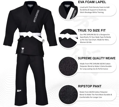 Vista 6 de Starpro Evolve Kids Preshrunk Jiu Jitsu Gi, BJJ Gi Men Many Sizes & Colors Junior BJJ Gi, Brazilian Jiu Jitsu Gi