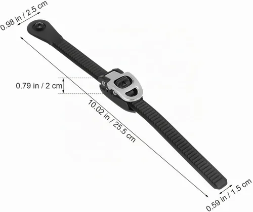 Vista 7 de 2 correas de hebilla para patinaje de ruedas: 10 "de largo, cabeza de 0.9", hebillas de repuesto ajustables de alta resistencia de 0.6 pulgadas