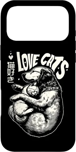 Vista 22 de Golden Retriever Dog Loves Cats Cuddle Art Case for iPhone 16