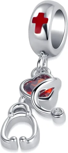 Vista 2 de NanMuc Nurse Graduation Gifts Heart Nurse Stethoscope Charm Bead Compatible with Pandora Charms Bracelets for Doctor Medical Student Women