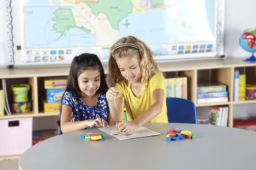 Vista 4 de hand2mind Bloques de madera para niños, formas para jardín de infantes, juguetes Montessori, formas geométricas, simetría, reconocimiento de formas