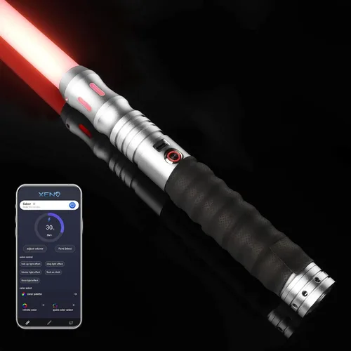 Vista 8 de Sables de luz para duelo con balanceo suave con APP – Sables de luz RGB cambiables de 16 colores, empuñadura de metal con control de movimiento