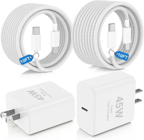 Vista 18 de Paquete de 2 bloques de cargador USB C de 100 W, adaptador de pared de Negro