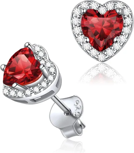 Vista 12 de ChicSilver Aretes de piedra natal para mujer de plata de ley 925
