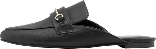 Vista 2 de DREAM PAIRS - Mocasines bajos con hebilla, puntera puntiaguda y talón descubierto para mujeres