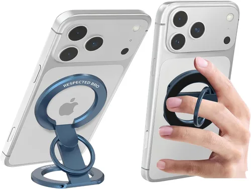 Vista 11 de RESPECTED BRO - Soporte magnético para teléfono con anillos duales, compatible con iPhone 17/16/15/14/13/12, soporte multifuncional para escritorio