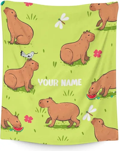 Vista 12 de Capybara - Manta de regalo de 30 x 40 pulgadas, manta de franela de felpa suave y cálida para sofá, cama y sofá