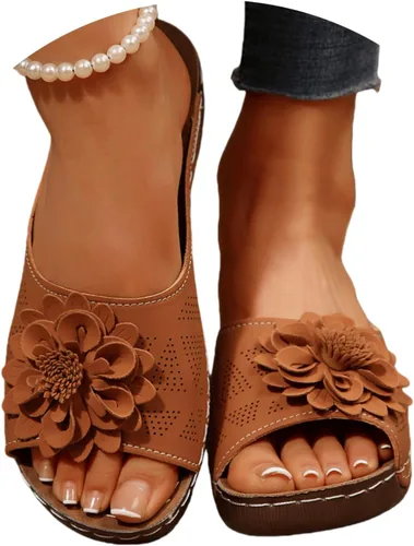 Vista 11 de Sandalias ortopédicas para mujer, con soporte de arco, sandalias de verano elegantes, pantuflas ortopédicas, cómodas, zapatos para caminar