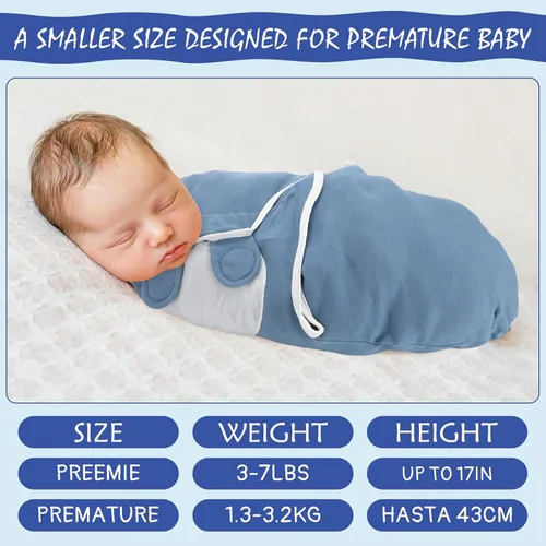 Vista 2 de 2 unidades, manta de algodón ajustable para niños y niñas (azul, verde)