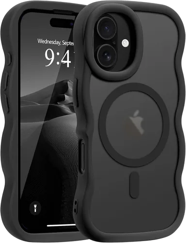 Vista 125 de Pepmune - Funda para iPhone 12 Pro Max con marco ondulado y estructura rígida, color mate claro, cubierta trasera unisex, compatible con Magsafe