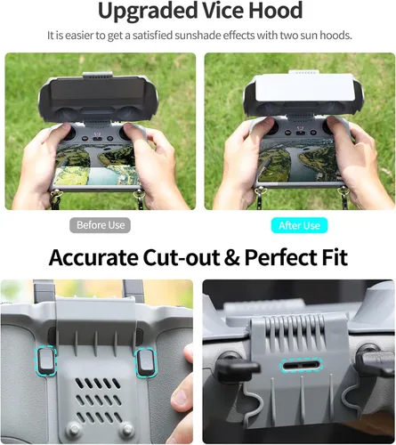 Vista 3 de 2 en 1 parasol parasol Joysticks Protector para mando a distancia DJI RC/RC 2, accesorios de protección de pantalla compatibles con DJI Mini 3