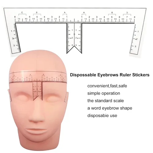 Vista 3 de Guapa 30pcs/pack Regla de cejas con forma de cejas desechable Microblading Ruler Pegatina Adhesiva Cejas Posicionamiento Herramienta de Medida