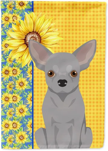 Vista 43 de Caroline's Treasures WDK5313GF Bandera de jardín con diseño de girasoles de verano, color negro y tostado, Airedale Terrier para buzón, bandera