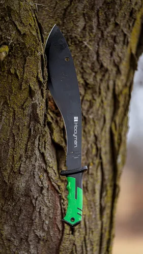 Vista 4 de Hooyman Machete con construcción resistente, mango ergonómico antideslizante y funda para cinturón para jardinería, gestión de tierras, bushcraft