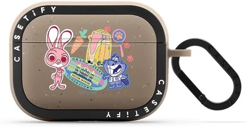Vista 42 de CASETiFY AirPods Pro (1ª/2ª Gen) Estuche Bounce con Anillo [Colaboración Frozen] - Copo de Nieve de Anna - Taupe Mate