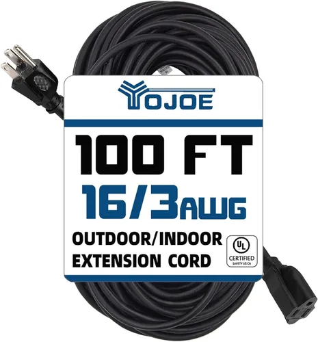 Vista 45 de YOJOE Cable de Extensión, Cable de Alimentación de 3 Clavijas 13A Resistente a la Intemperie, Cable de Extensión Marrón de Servicio Pesado Calibre