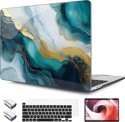 Vista 33 de TWOLSKOO Funda compatible con MacBook Pro de 13 pulgadas 2023-2016 A2338 M2/M1 A2251 A2289 A2159 A1989 A1706, cubierta rígida de plástico y funda