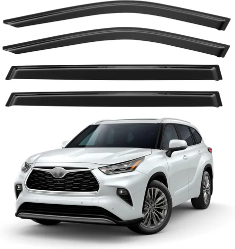 Vista 235 de YQAUTEC - Viseras para ventana, protectores contra la lluvia, compatibles con Subaru WRX 2015-2021, deflectores de viento para ventanas, viseras