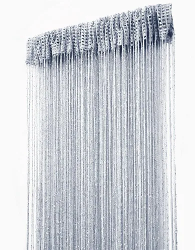 Vista 18 de Cortina decorativa separadora de ambientes, diseño de cadenas con flecos de cristal, 78.7 x 39.3 pulgadas, de Eve Split