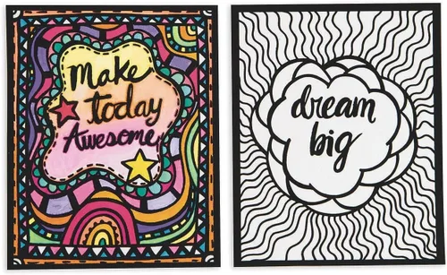 Vista 3 de S&S Worldwide Think Positive - Pósteres artísticos de terciopelo, 4 de cada uno de 6 diseños, citas inspiradoras, cartulina de 8 x 10 pulgadas