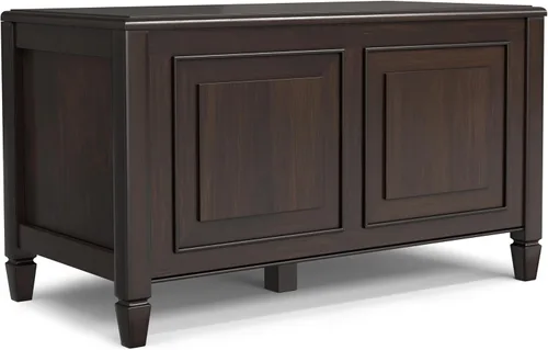 Vista 17 de SIMPLIHOME Connaught - Banco de baúl de madera maciza de 51 pulgadas de Blanco antiguo