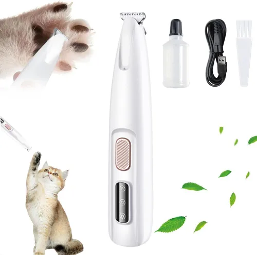 Vista 8 de Pet MicroPrecision - Recortadora de patas de perro con luz LED, afeitadora de pelo impermeable para perros y gatos, recargable e inalámbrica para 1