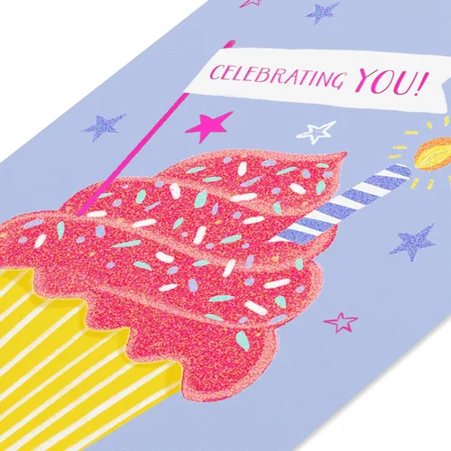 Vista 4 de American Greetings - Tarjeta de cumpleaños de cupcakes para chica adolescente (Gente hermosa)