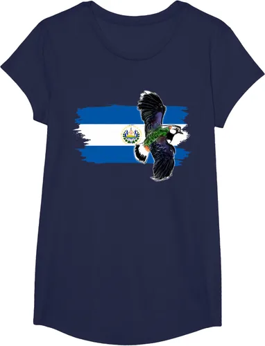 Vista 25 de Camiseta con la bandera de El Salvador, mapa de El Salvador, camiseta de Salvador para mujer, Negro
