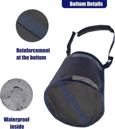 Vista 4 de Bolsa de alimentación para caballos para grano, alimentador de caballos de malla resistente con correa ajustable, almohadilla cómoda para el cuello