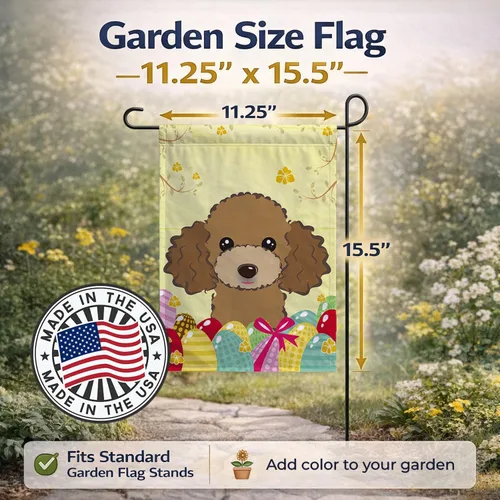 Vista 295 de Caroline's Treasures BB1923GF Bandera decorativa para jardín con diseño de Border Collie, para caza de huevos de Pascua, para jardín, jardín, patio