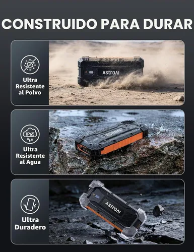 Vista 2 de AstroAI S8 Ultra 12V 4000A Lithium Jump Starter Up to All Gas/12L Diesel Naranja