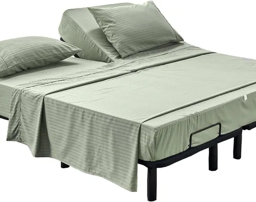 Vista 25 de Kingnex Sábanas a rayas para sofá cama de 36 x 72 pulgadas, tamaño individual para sofá cama, microfibra suave de doble cepillado 1800, 3 piezas