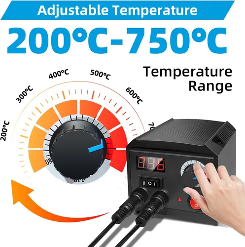 Vista 3 de FIRElood Herramienta de Combustión de Madera, Kit de Quemador de Madera con Bolígrafo 200~750℃, Kit de Combustión de Madera con Termómetro Digital
