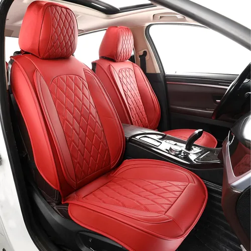 Vista 11 de MIROZO - Fundas de asiento delantero, fundas de cuero para asiento de automóvil, fundas transpirables para asiento de automóvil, protector de Beige