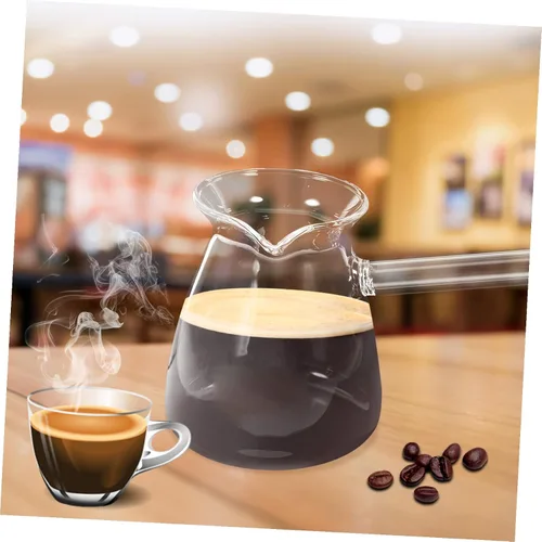 Vista 5 de Classics - Cafetera turca de vidrio de borosilicato, tetera Jazzva Cezve Briki, calentador de leche caliente, 15.2 fl oz